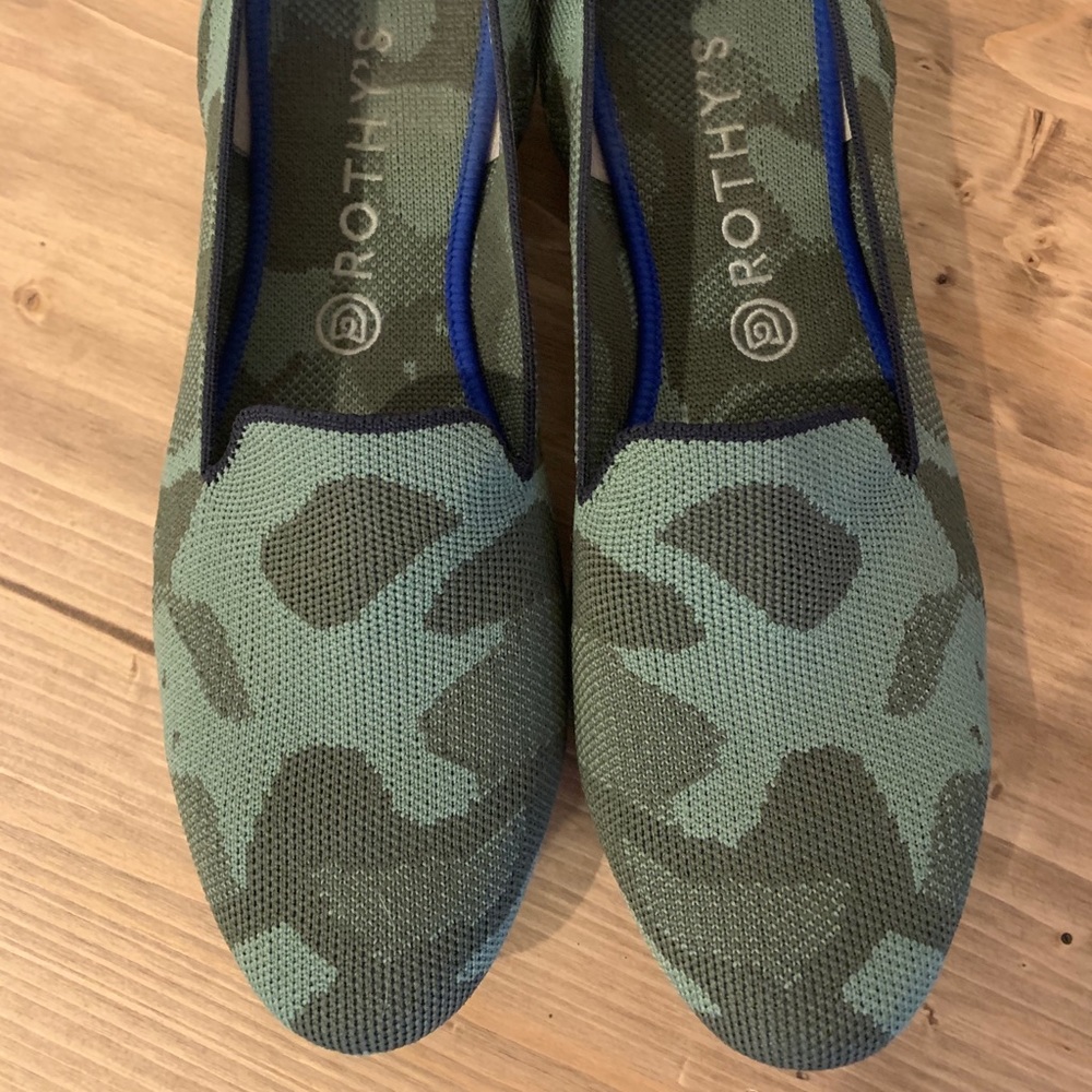 Rothy’s Olive Camo loafers